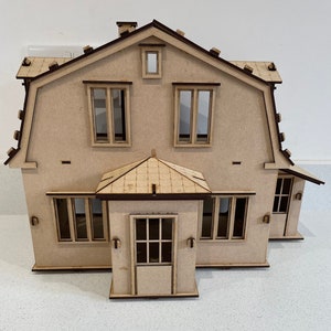 Blanko Rohling zum Selbermachen, MDF Puppenhaus Kit, Miniatur Puppenhaus 1:12, 24 Masstab, Modellbau, Basteln, Kinder DIY Lack dekorieren