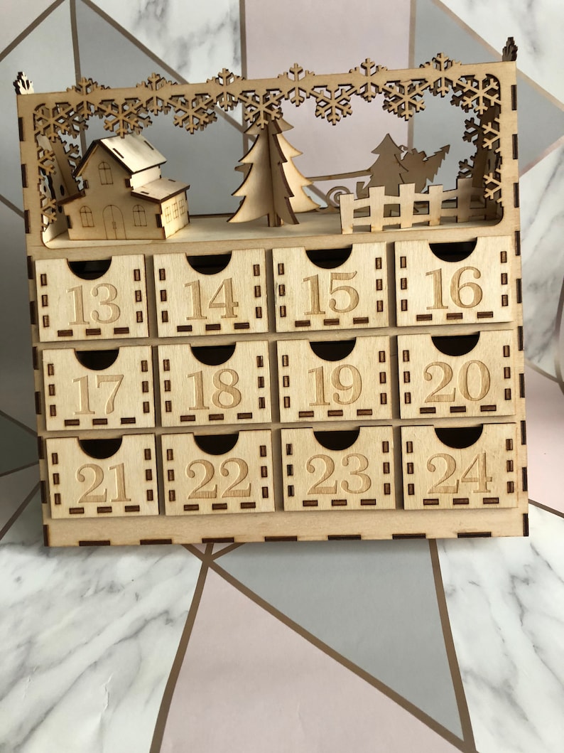 Handmade Make Your Own Wooden Advent Calendar Craft Kit DIY Etsy