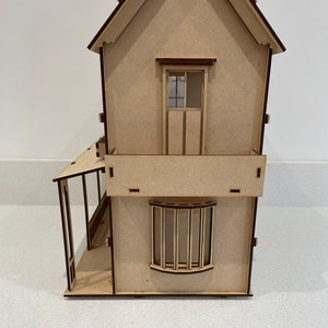 Blanc uni Créez votre propre MDF Dolls House Kit maison de poupée miniature 1:12 24 échelle, projet dartisanat, modélisme, peinture de bricolage pour enfants décorer image 5