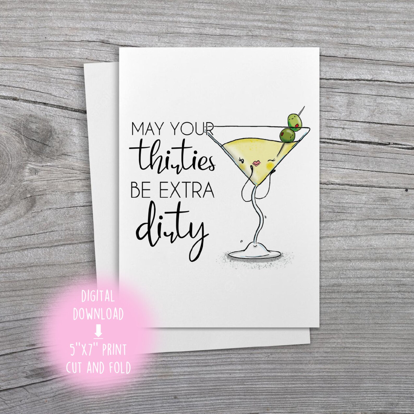 30th Birthday Card Dirty 30 Printable Cards Birthday Card - Etsy