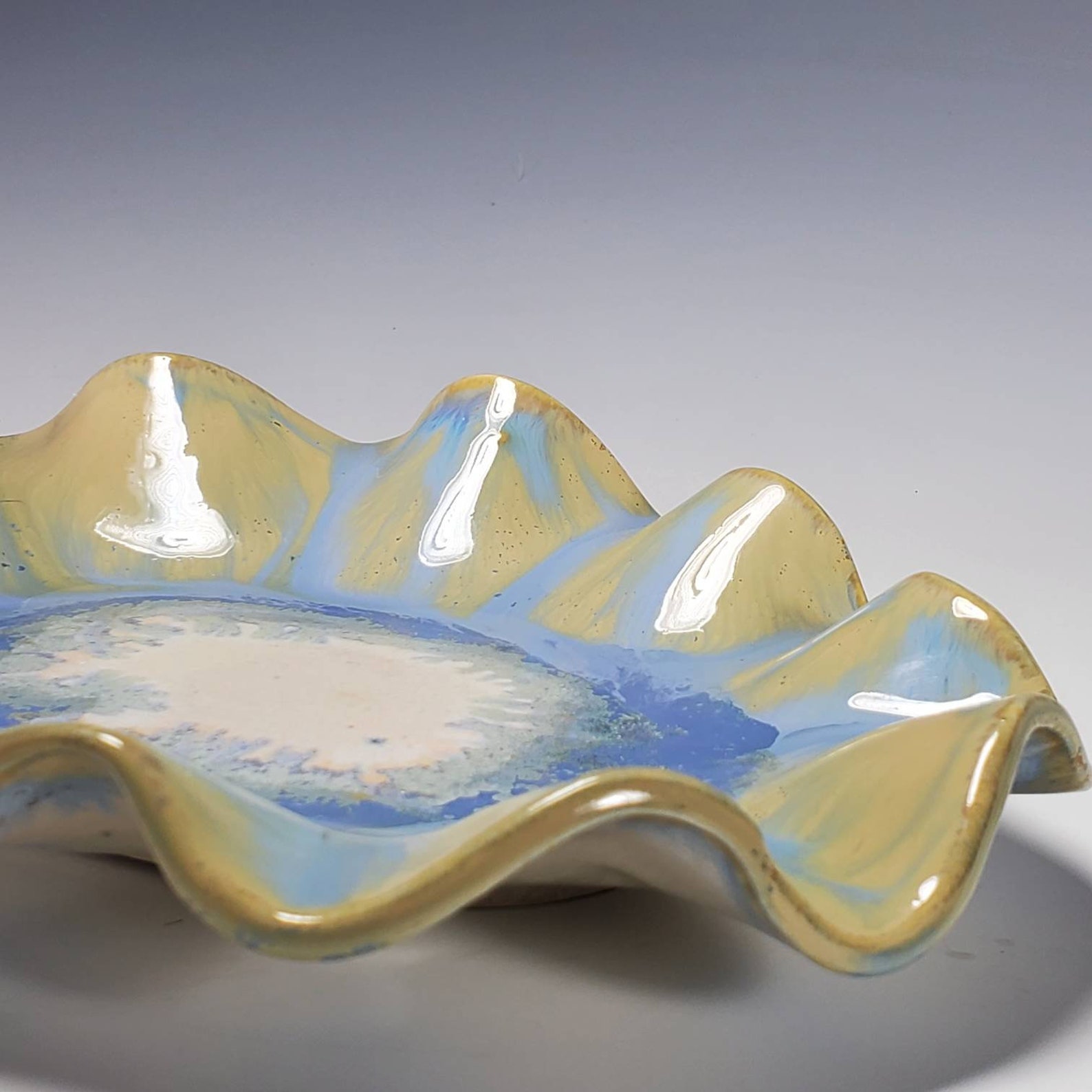 Decorative Ceramic Fluted Bowl Etsy