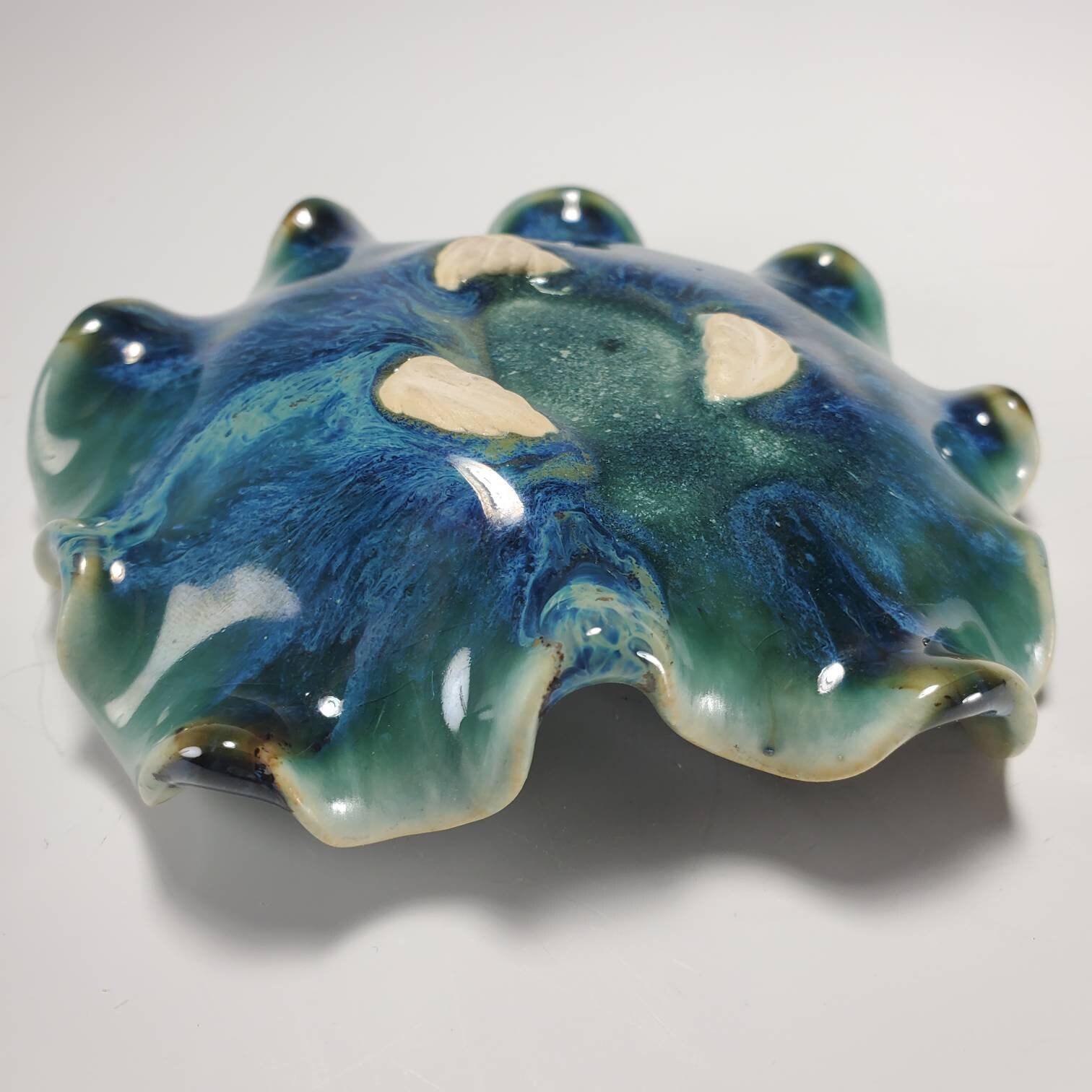 Small Freeformed Decorative Ceramic Fluted Trinket Dish Etsy