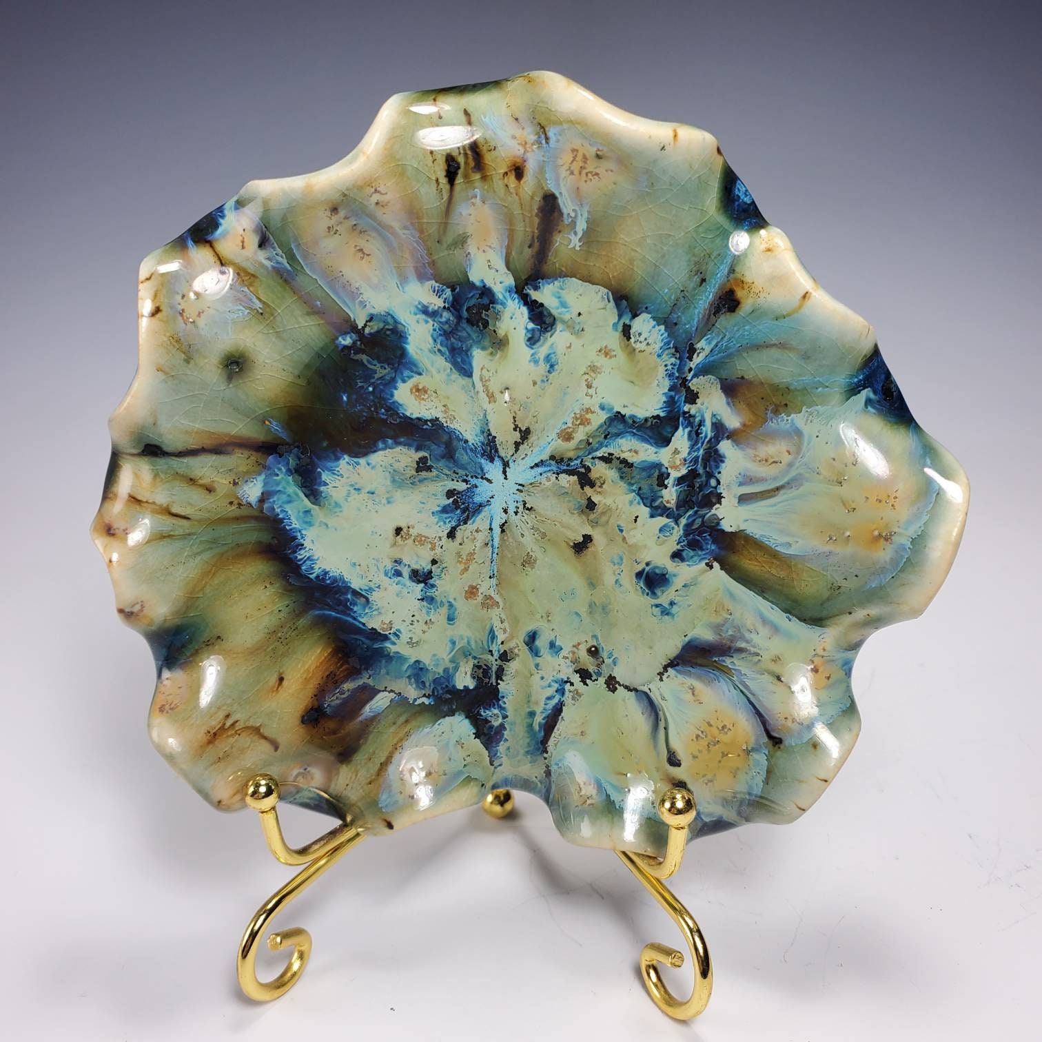 Small Freeformed Decorative Ceramic Fluted Trinket Dish Etsy