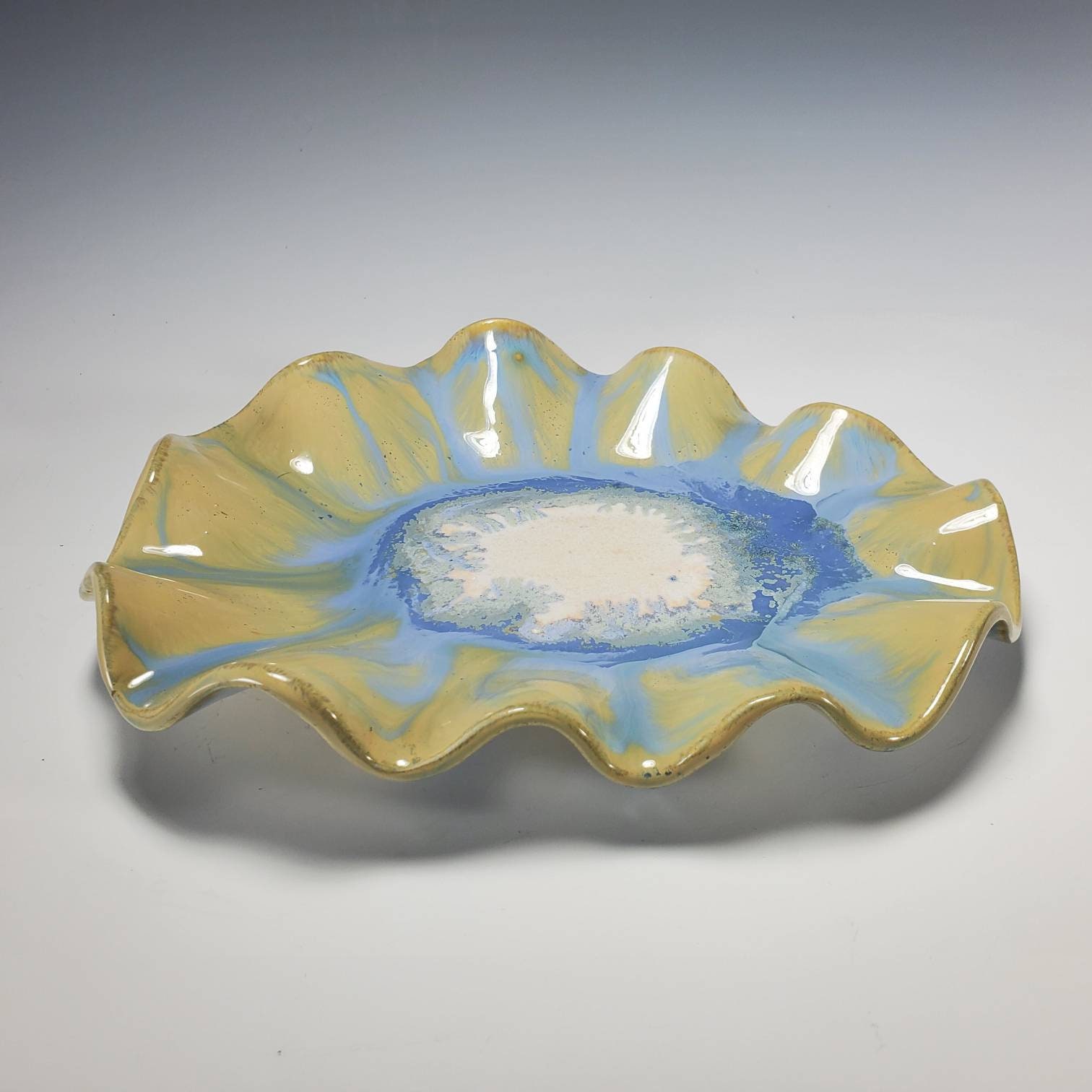 Decorative Ceramic Fluted Bowl Etsy