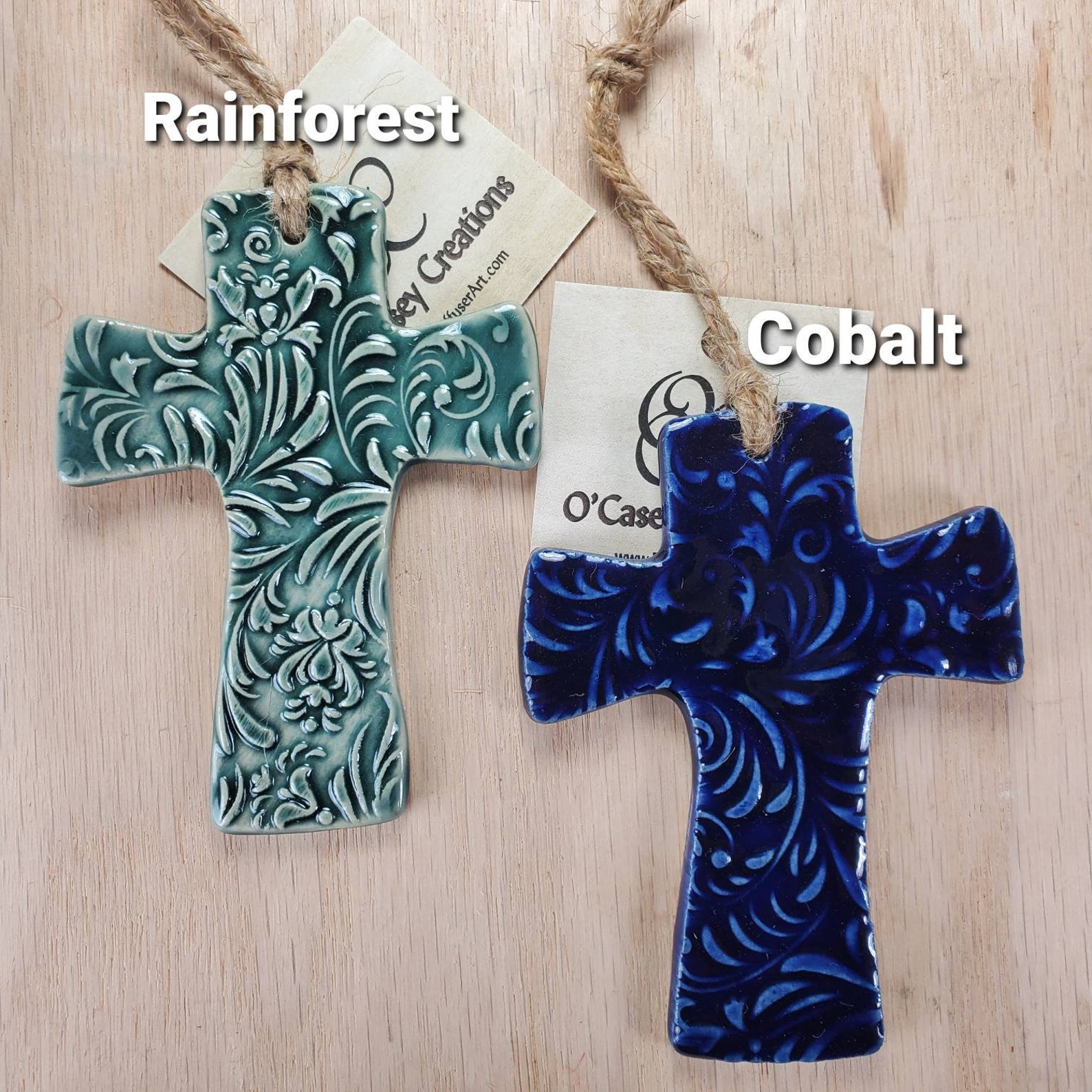 Ceramic Cross Ornament Handmade Textured Pottery Wall Art Etsy