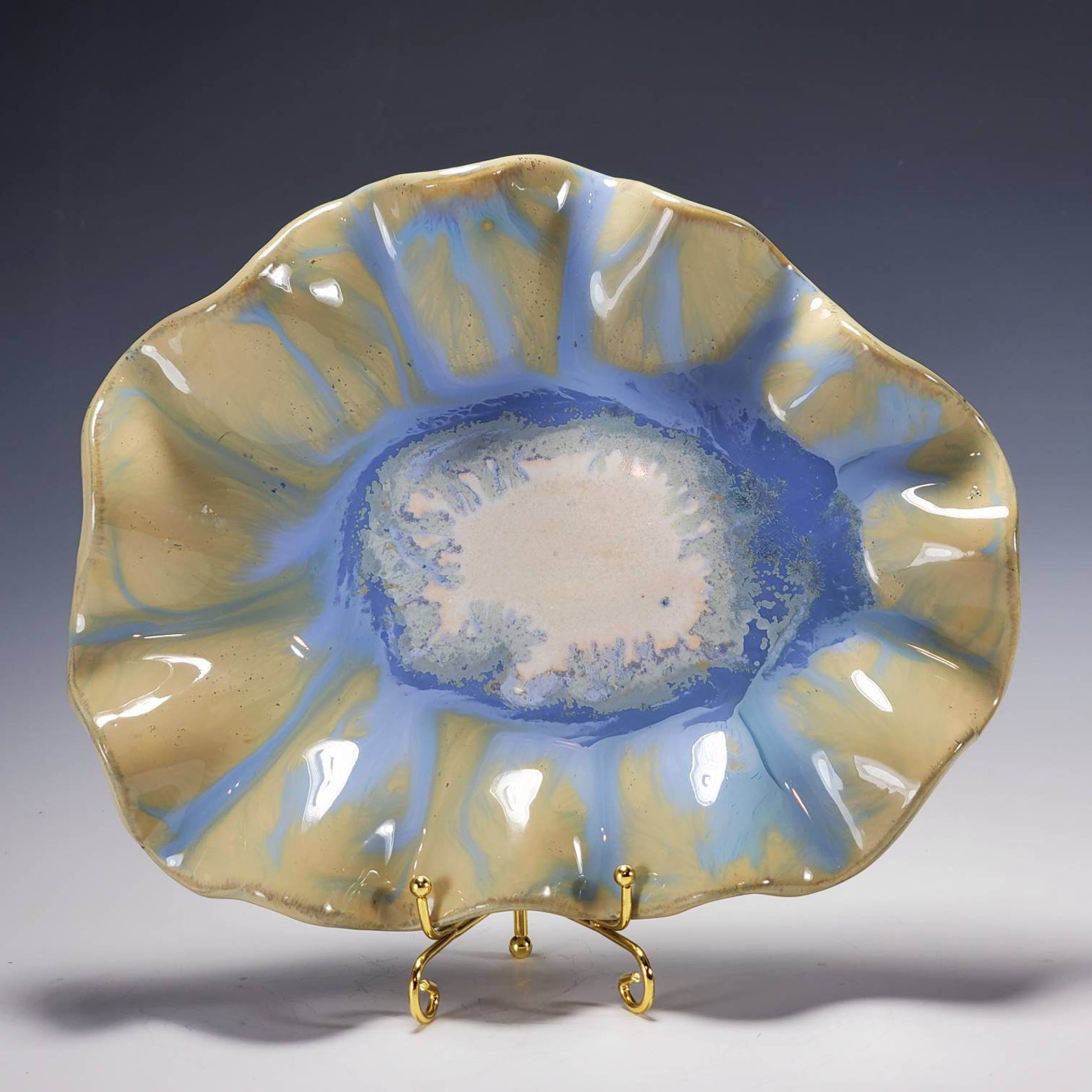 Decorative Ceramic Fluted Bowl Etsy