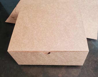 Kraft Tuck Top Gift Boxes - Pack of 10, 8x8x3.5 inch