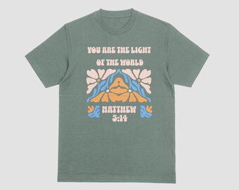 Tú eres la luz del mundo, Mateo 5:14, Luz del mundo PNG, PNG cristiano, Sublimación cristiana, Camiseta cristiana