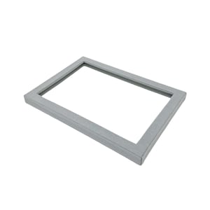 May include: A gray rectangular display tray with a velvet-like lining. The tray is empty and has a raised edge around the perimeter.