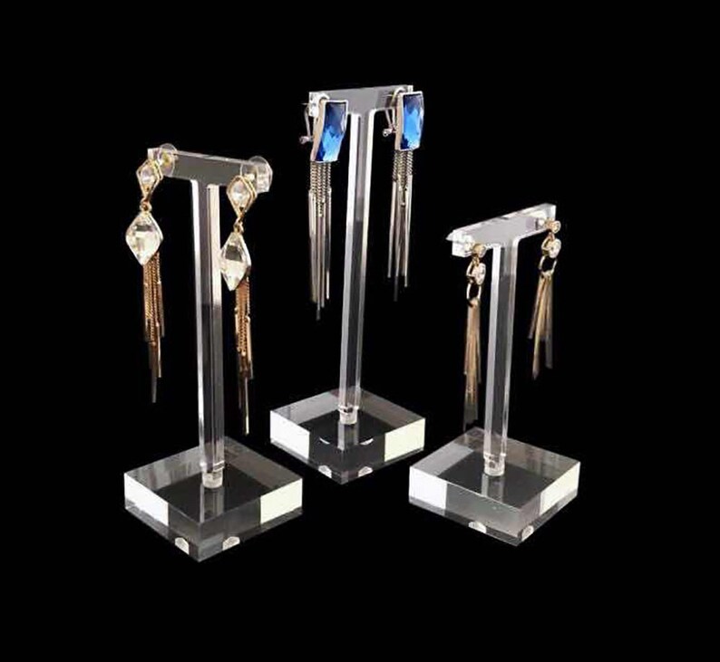 Modern Design Clear Acrylic Earring Display Stands Set Unique Etsy