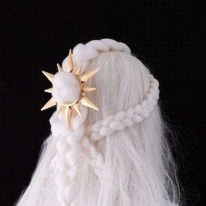 Gold Sun Hair Bun Crown / Halo Crown