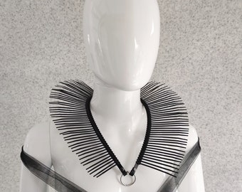 Fringe Zip Tie Short Spike Necklace / Multiusable Fringe Accessorie