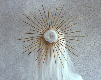 Halo Hair Bun Band / Gold Zip Tie Crown / Met Gala Crown / Saint Mary Crown / Zip Tie Headpiece / Silver Zip Tie Headdress