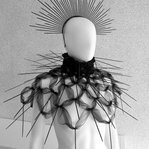Black Spike  Tule Capelet