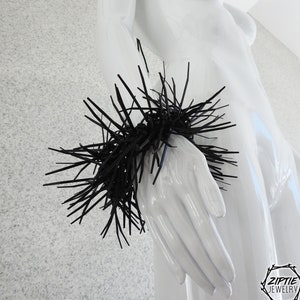 Spike Elastic Bracelet / Black Spike Cuff / Zip Tie Spike Arm Wrap / Spiked Bracelet
