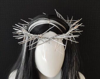 Silver Zip Ties Jesus Thorns Crown / Silver Religious