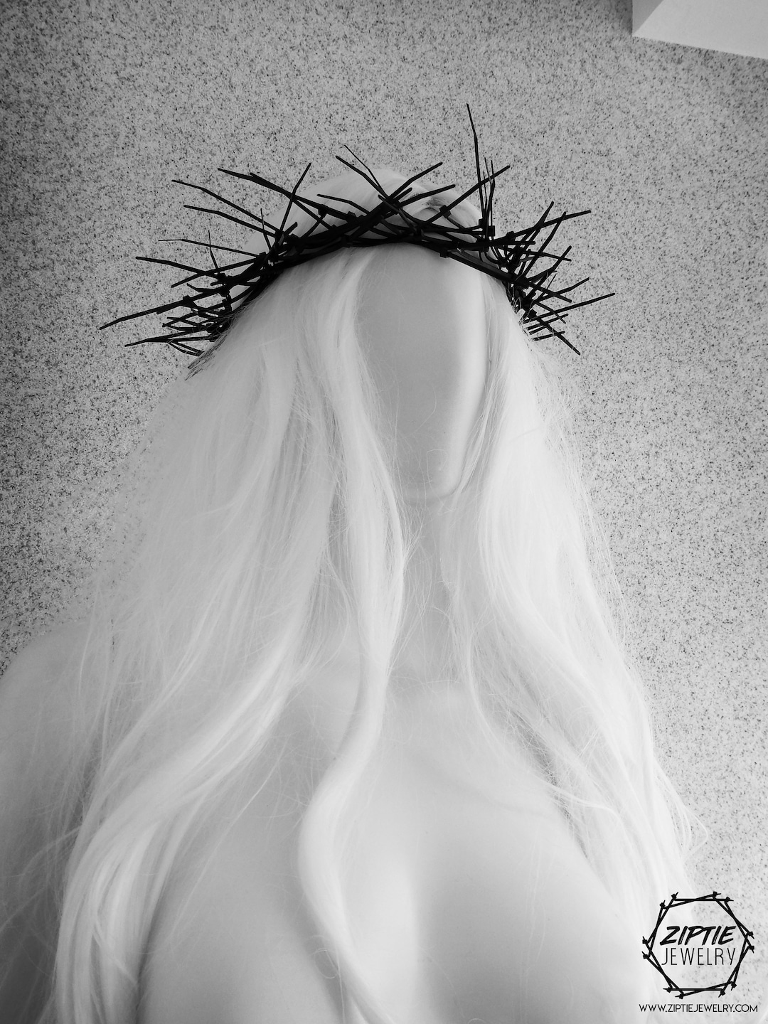 Jesus Thorns Crown / Black Religious Headpiece / Crucifix Crown of Thorns / Jesus Christ Crown