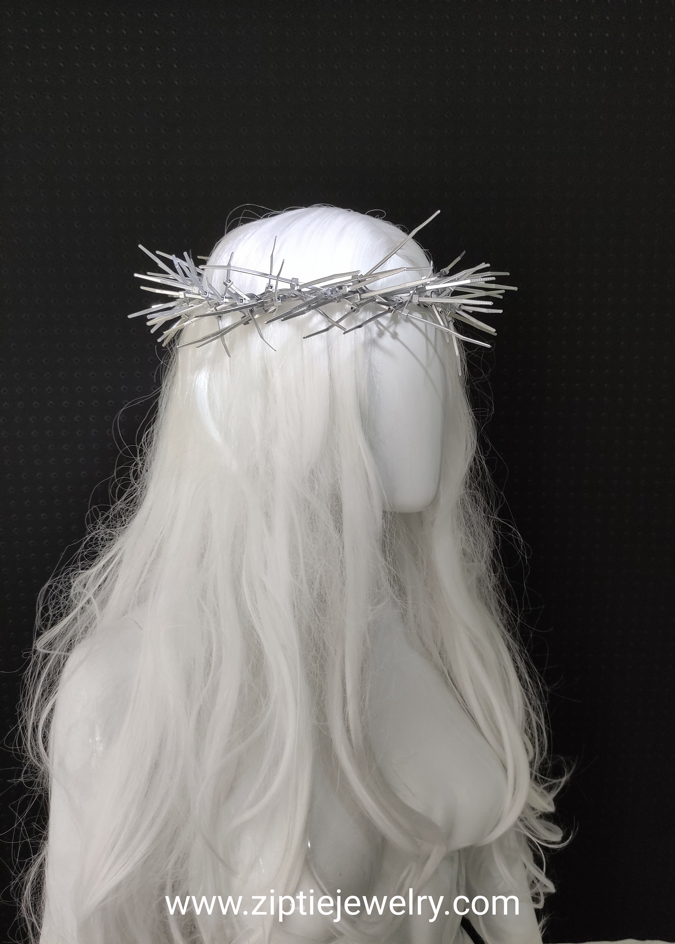 Silver Zip Ties Jesus Thorns Crown / Silver Religious