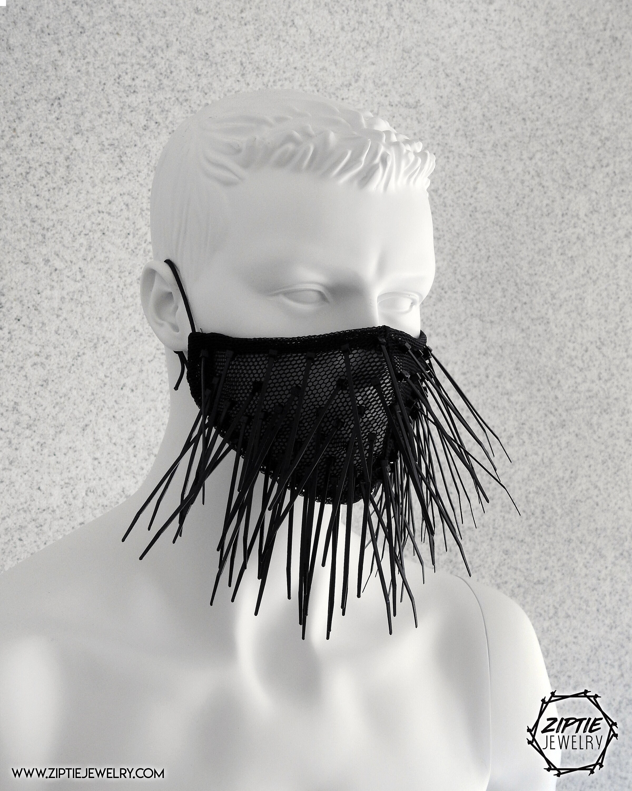 Black Spike Mask /zip Tie Super Breathable Spike Mask - Etsy