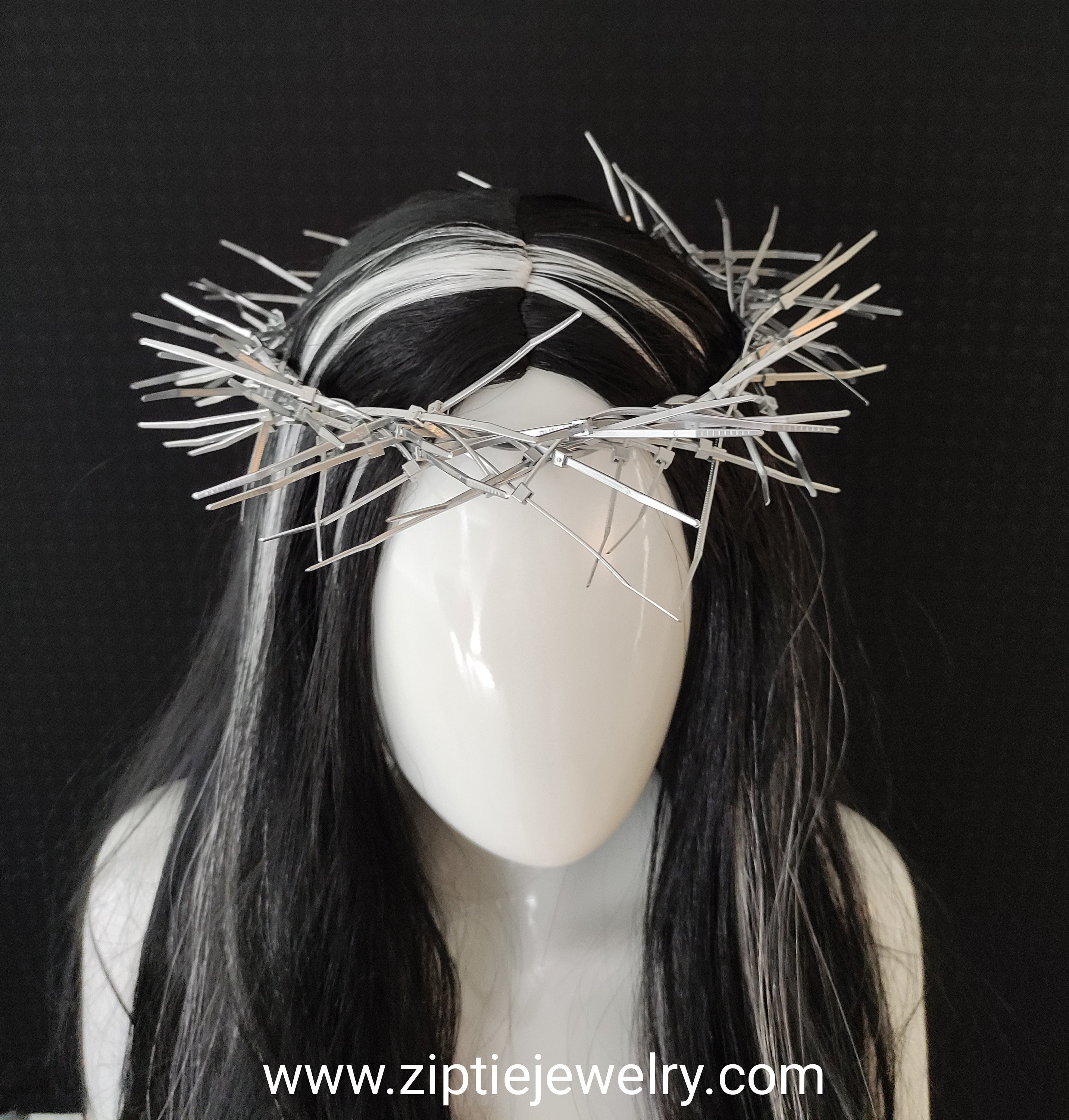 Silver Zip Ties Jesus Thorns Crown / Silver Religious