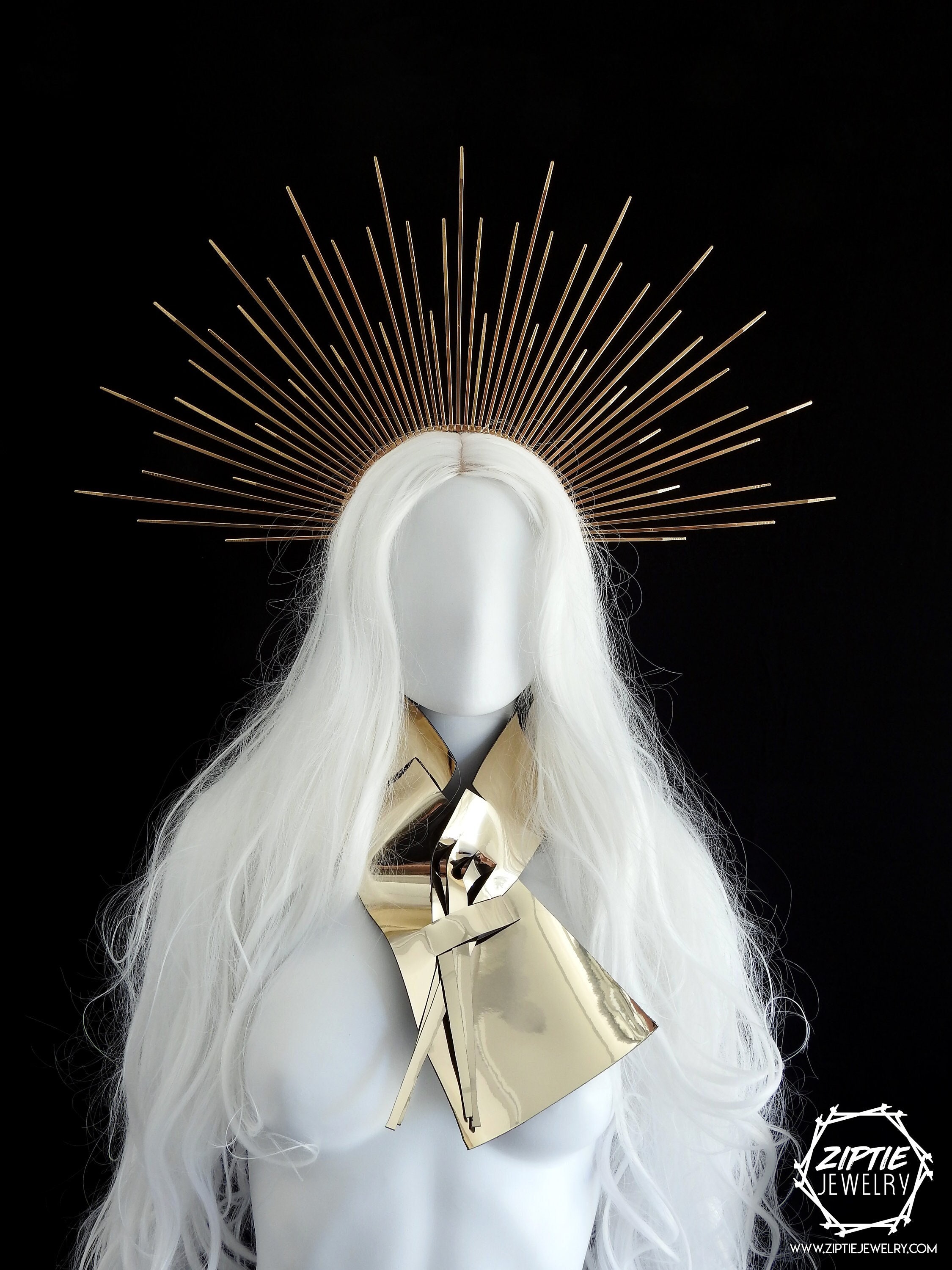 Zip Tie Spiked Halo Crown / Fashion Headband Halo / Mary Halo