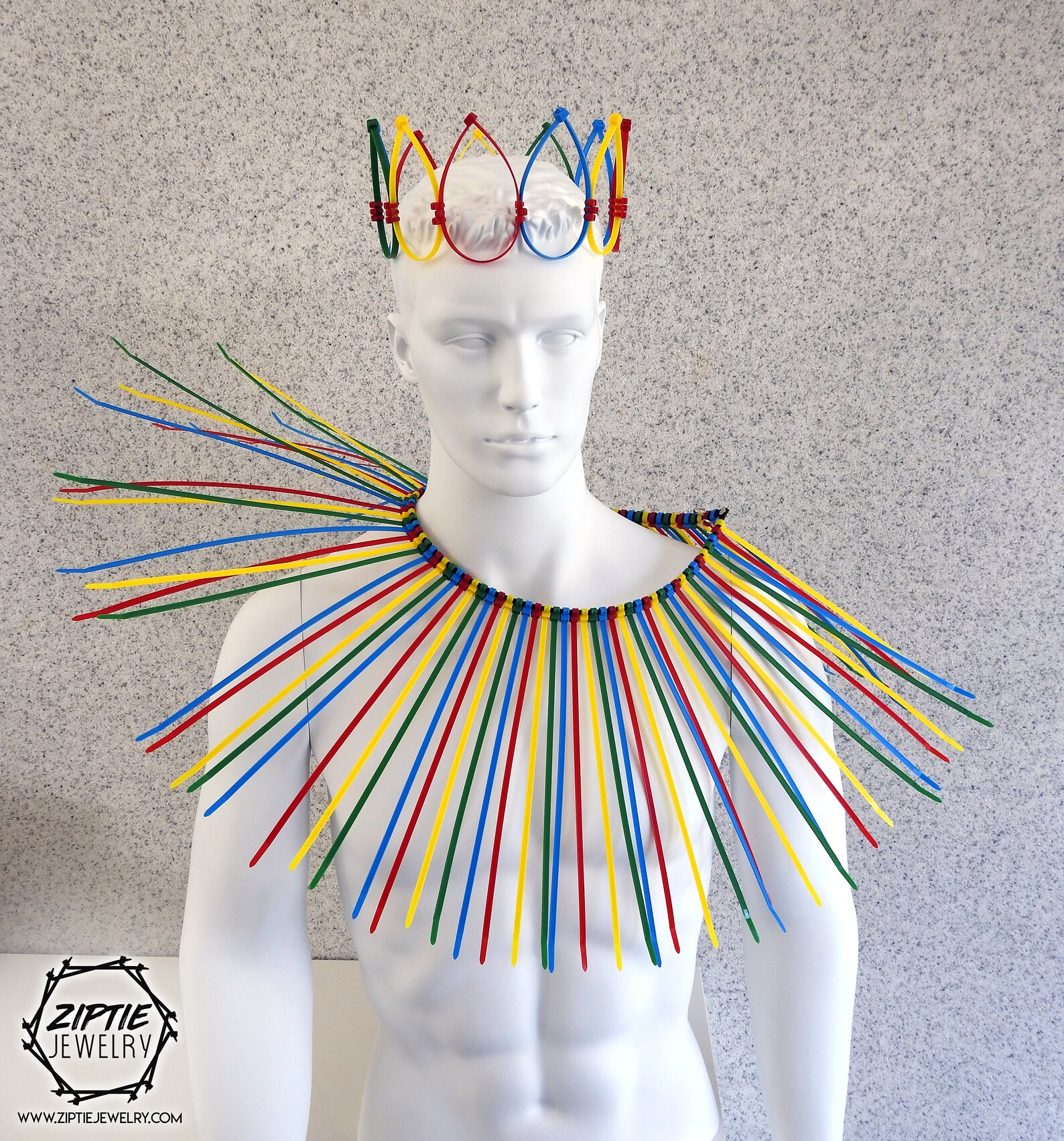 Multicolor Spike Set Crown Spike Collar Etsy