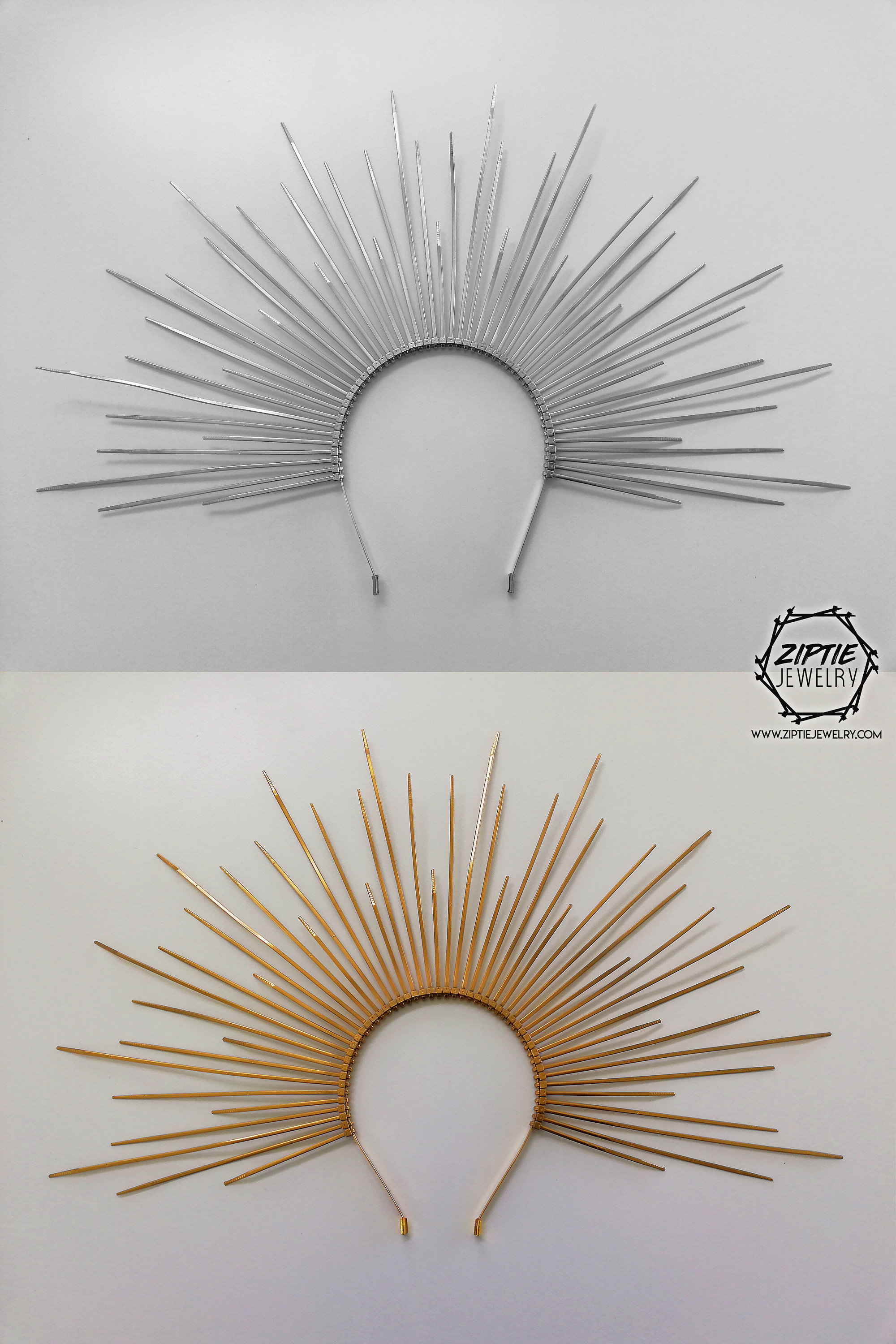 Zip Tie Spiked Halo Crown / Fashion Headband Halo / Mary Halo Crown /…