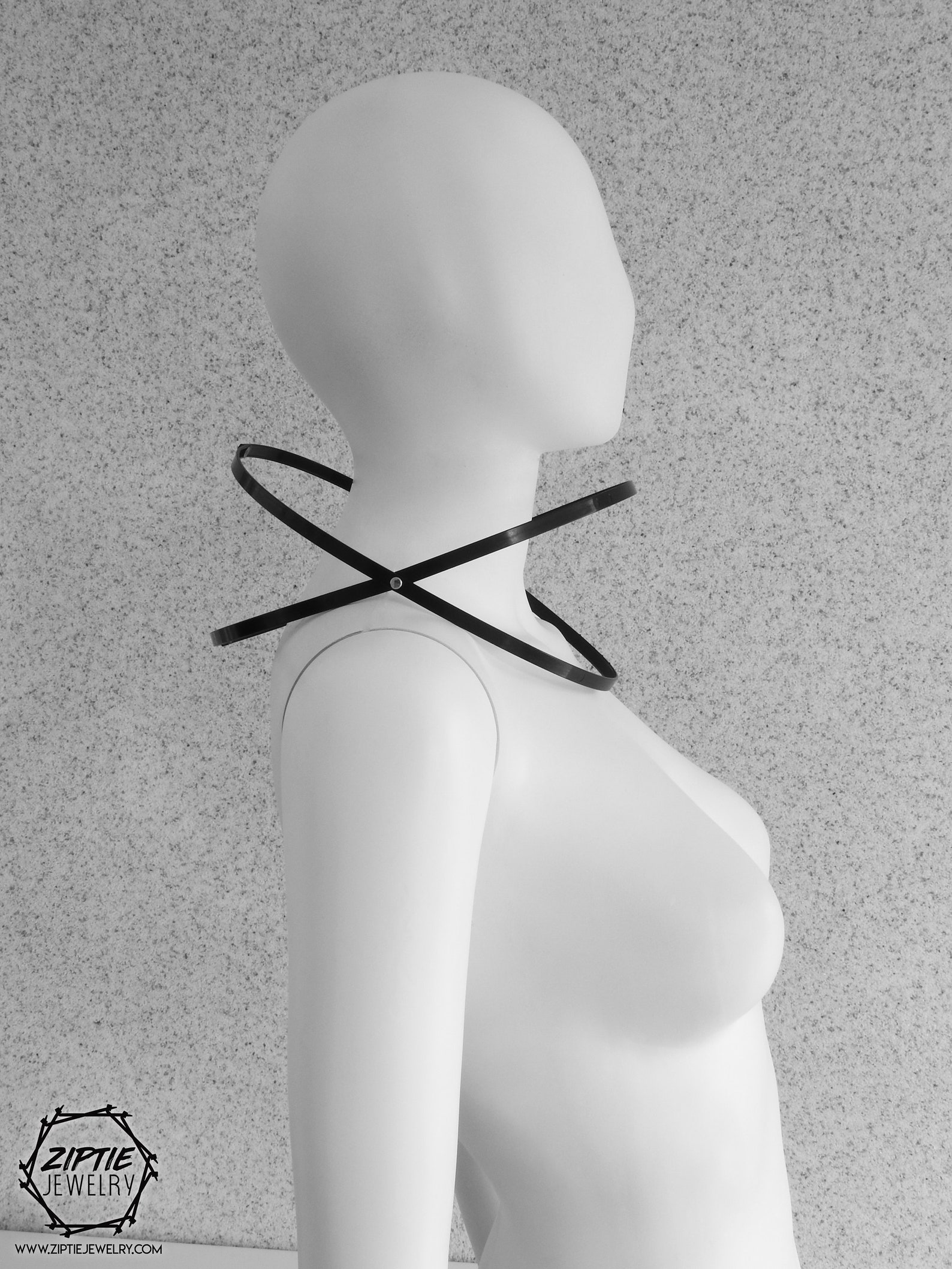 Simple Black Necklace / Geometric Zip Tie Necklace / Etsy