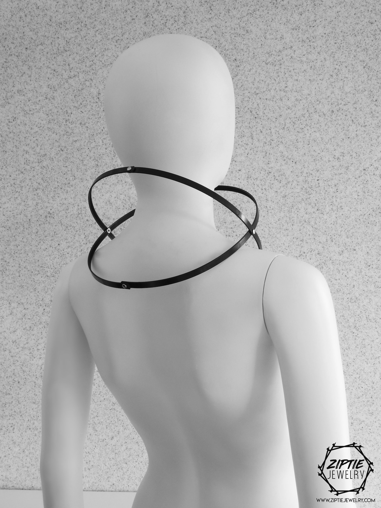 Simple Black Necklace / Geometric Zip Tie Necklace / Etsy
