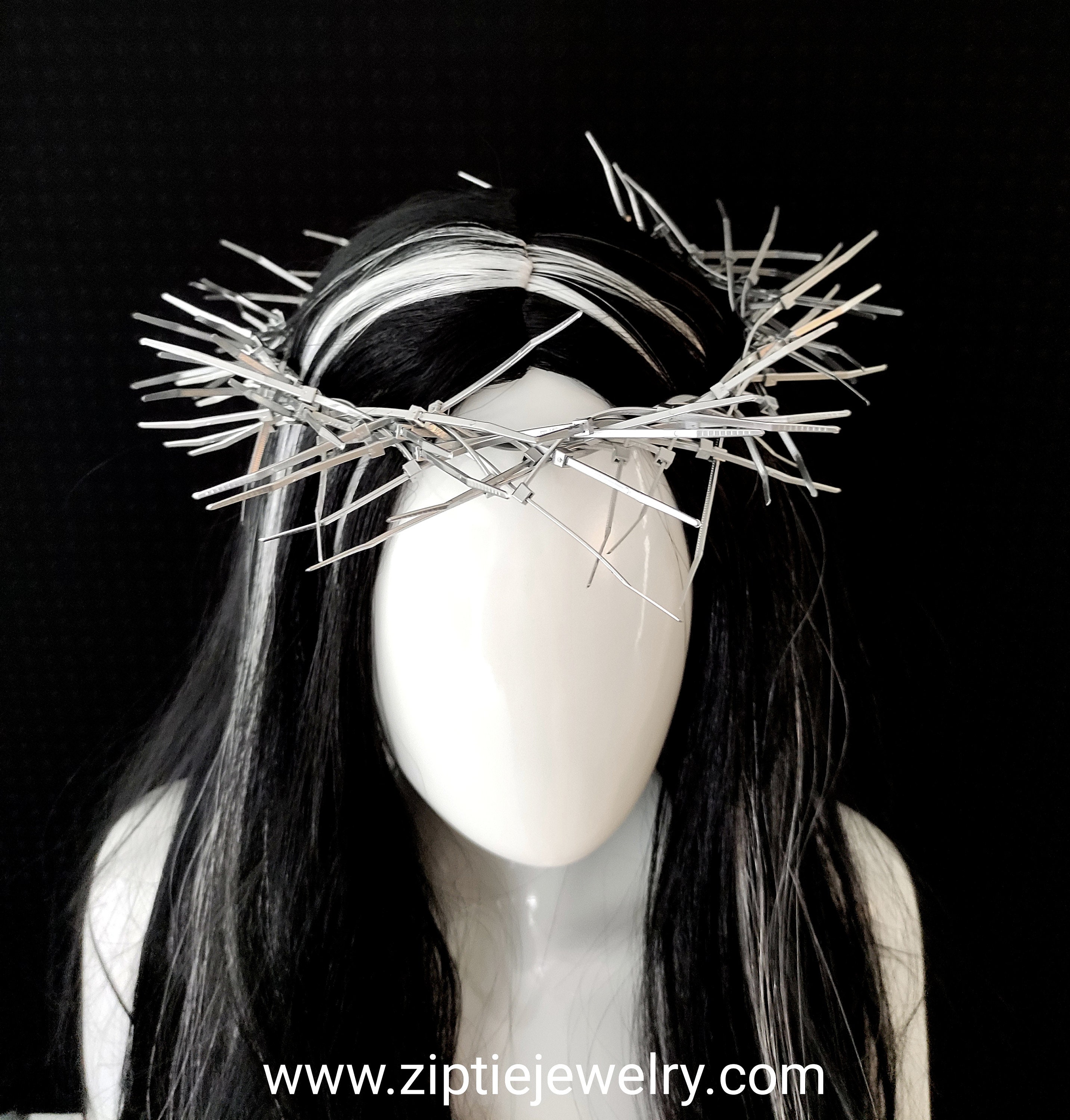 Silver Zip Ties Jesus Thorns Crown / Silver Religious