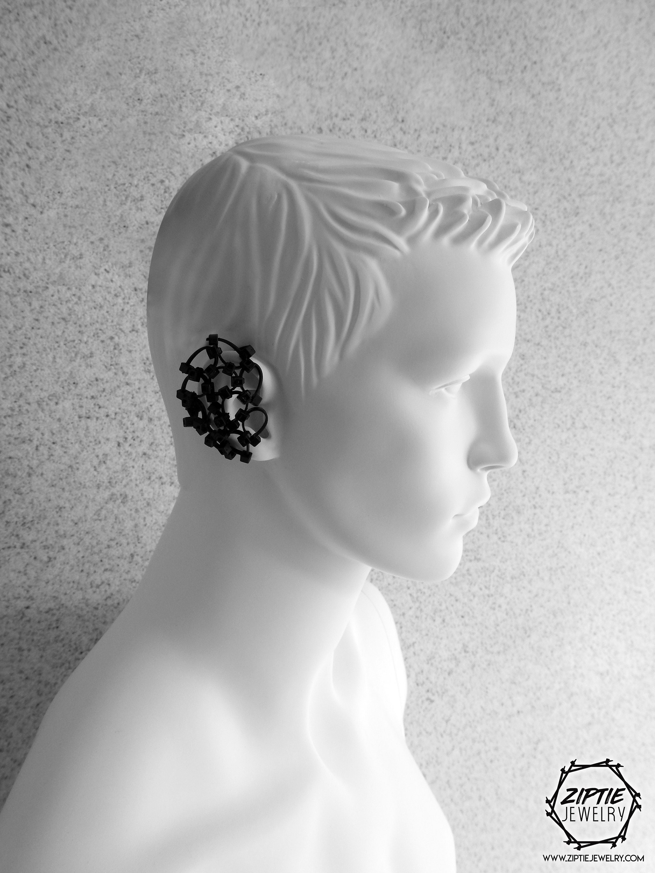 Zip Tie Ear Cuff Ear Wrap / Non Pierced Ear Cuff / Black Ear Etsy