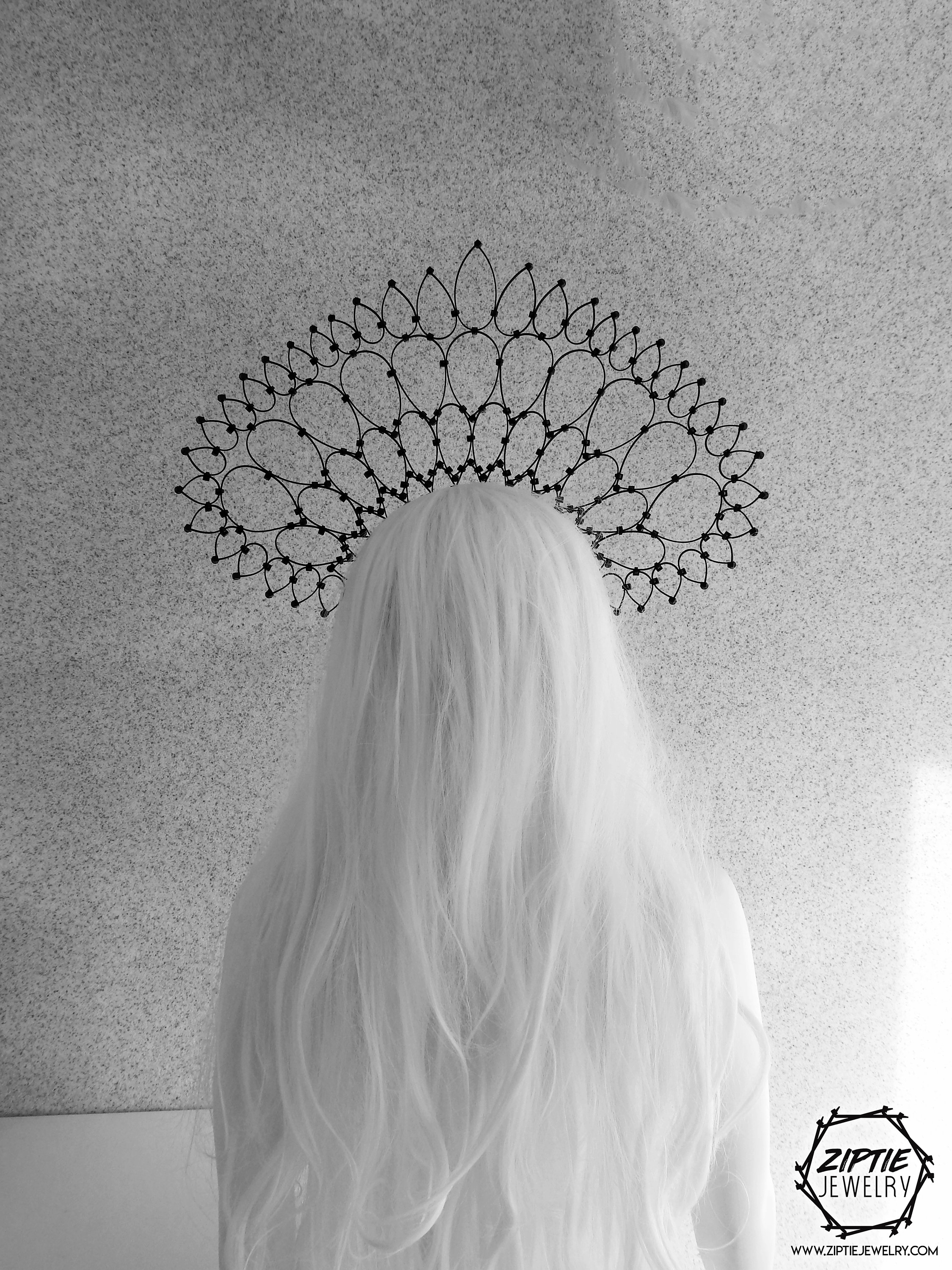 Super Light Black Crown / Zip Tie Halo Crown / Large Headdress - Etsy UK