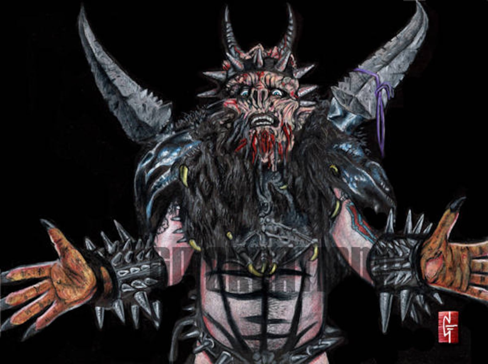 Oderus Urungus GWAR 5x7 Print by Gary Flatt Etsy