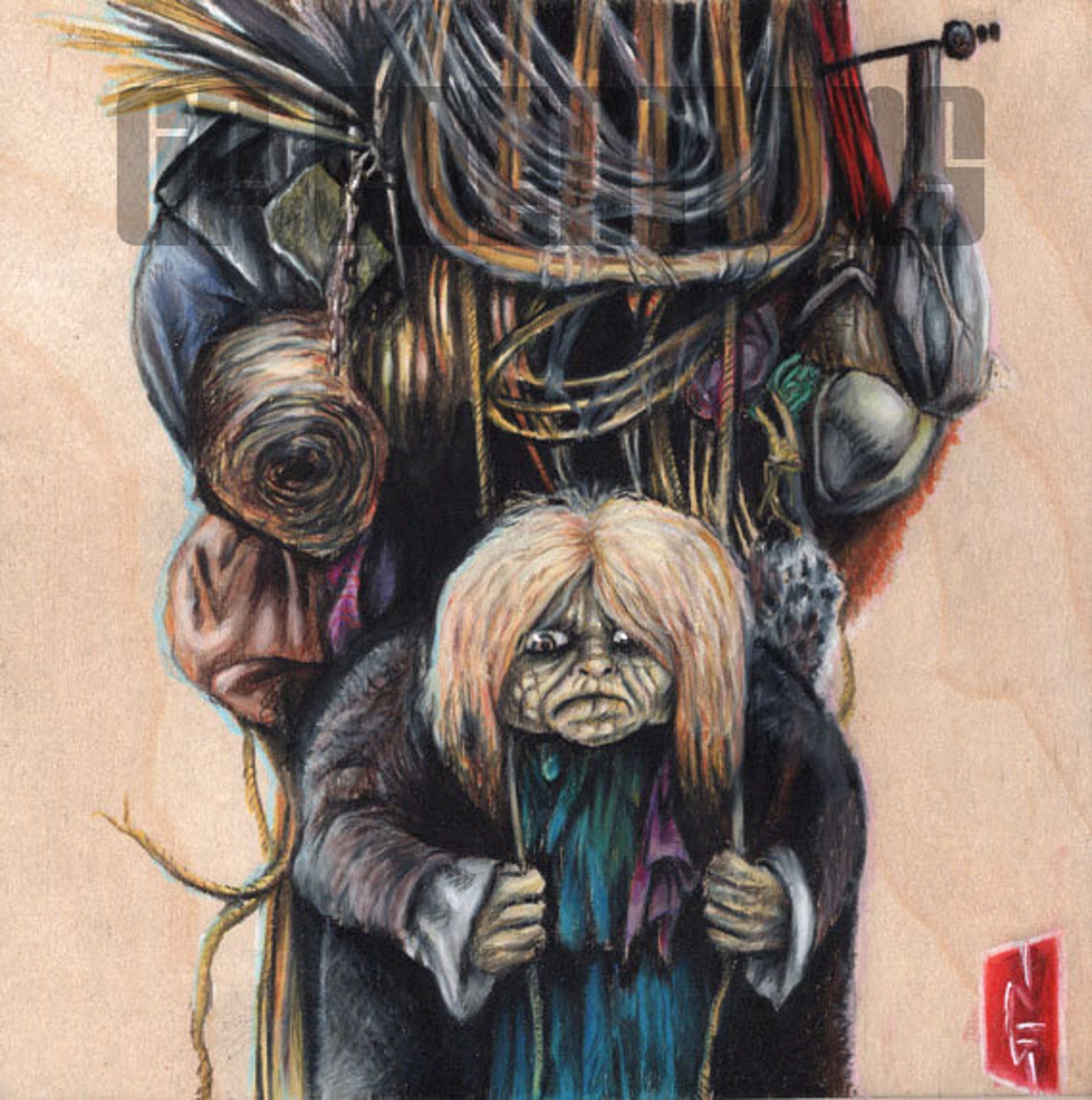 Junk Lady labyrinth 6x6 Print by Gary Flatt Etsy