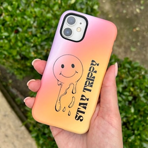 Melting Smiley, Groovy, Stay Trippy, Tough Case for iPhone® (iPhone 11, 12, 13, 14, Pro, Max, 15)