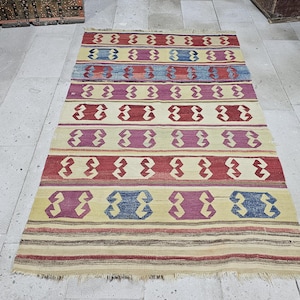 Antique Turkish kilim,Handwoven rug,Aksaray Kilim,Konya Kilim,Antique Turkish Anatolian Rug!1083