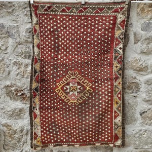 19th century Hand-woven Antique Konya Carpet,Antique Anatolian Turkisg Rug!3271