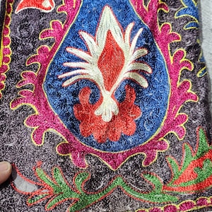 Silk embroidered vintage vest,Hand Embroidered Vest,Antique vest,Suzani Vest,Anatolian Turkish vest