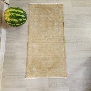 Vintage Turkish Oushak Rug – Muted Small Area Rug 1.5x3 ft – Handmade Entryway or Bathroom Mat – Soft Door Mat – Boho Home Decor!// 5336