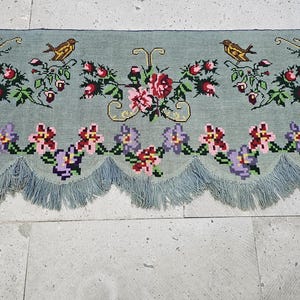 Hand embroidered tapestry,Scandinavian tapestry,Vintage Swedish Kilim,Wall tapestry!1439