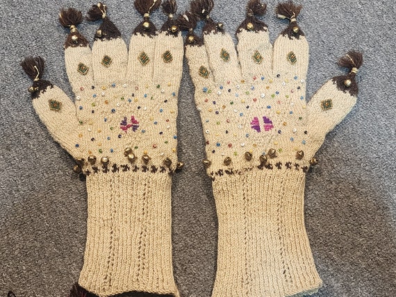 Hand-knitted wool gloves,collectible gloves,Turki… - image 5