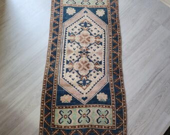 Handmade Turkish Oushak Wool Rug, Bohemian Entry Carpet