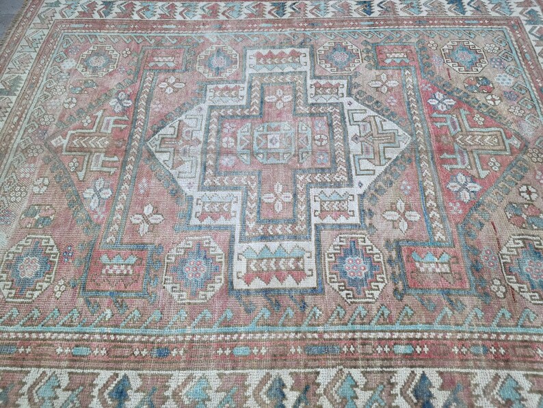 6x8 Vintage Turkish Wool Rug, Multicolor Faded Boho Area Rug - Etsy ...