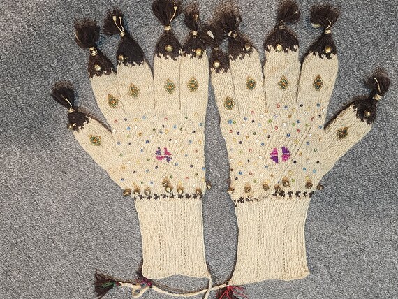 Hand-knitted wool gloves,collectible gloves,Turki… - image 3