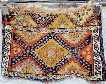 Anatolian Turkish Sivas Rug Fragment,Antique Handwoven Wool Tribal Wall Art!1196