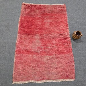 Vintage Konya Tulu Rug 3x5, Red Hand Knotted Wool Rug