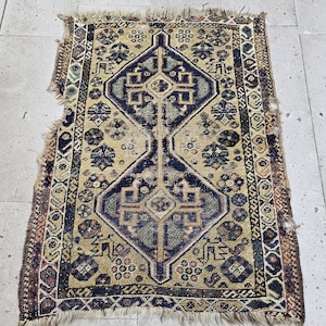 Antique Old Caucasian Handmade Rug!1037