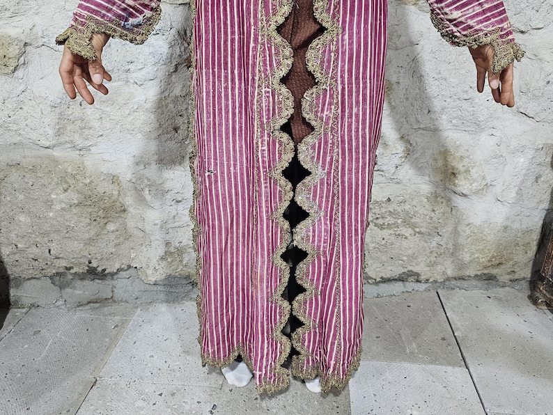 Antique Ottoman Entari, Anatlian Caftan: 19th Century Silk Robe With ...