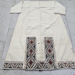 Antique Turkish Clothes,Hand Knitted Dress,hand embroidery dress on cotton fabric, Historical Ottoman Turkish Costum!
