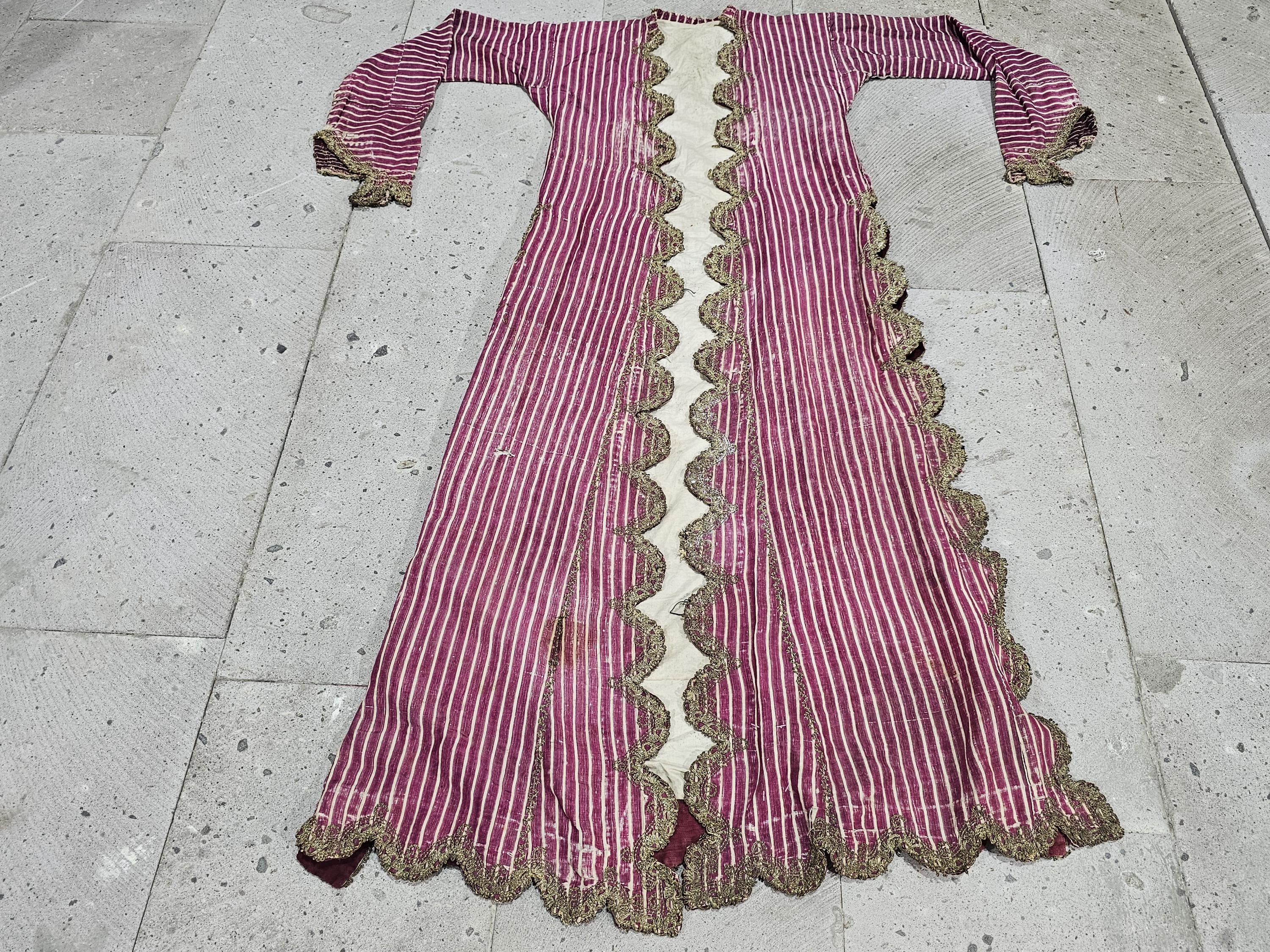 Antique Ottoman Entari, Anatlian Caftan: 19th Century Silk Robe With ...